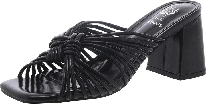 JOSIE Womens Faux Leather Square toe Block Heel