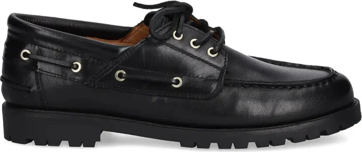 Joslyn leather lace-up boat shoes