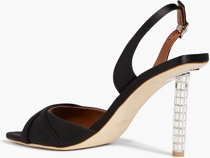 Joss 90 satin slingback sandals - Image 3