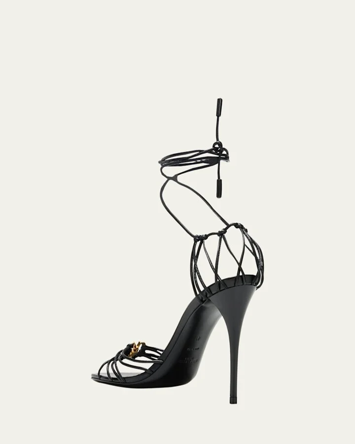 Jota Strappy YSL Ankle-Wrap Sandals - Image 3