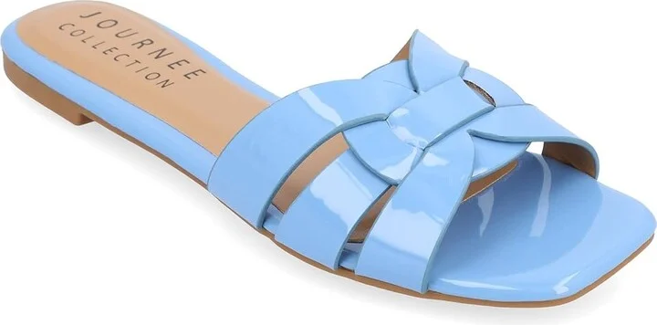 Journee Collection Arrina Women's Sandals Blue : 7.5 M, Synthetic
