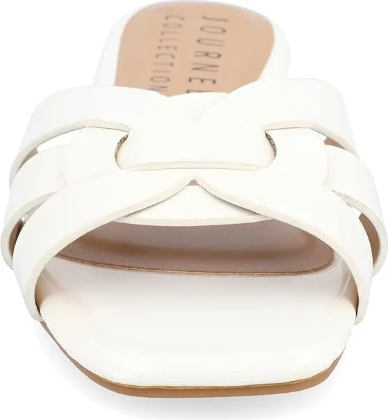 Journee Collection Arrina Women's Sandals White : 6.5 M, Synthetic - Image 4
