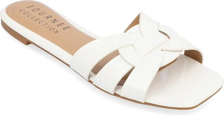 Journee Collection Arrina Women's Sandals White : 6.5 M, Synthetic
