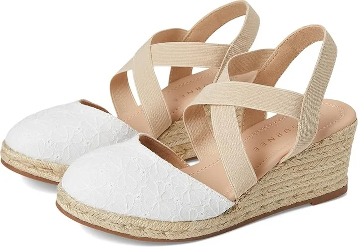Journee Collection Ashlee Women's Wedge Shoes White : 10 M, Synthetic
