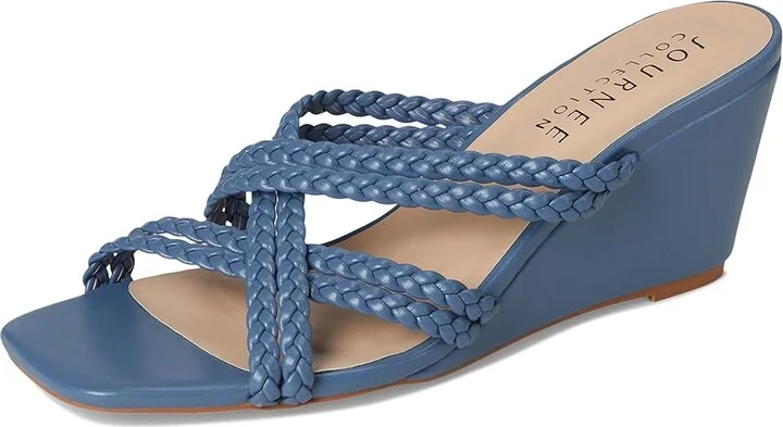 Journee Collection Baylen Women's Wedge Shoes Blue : 10 M - Image 5