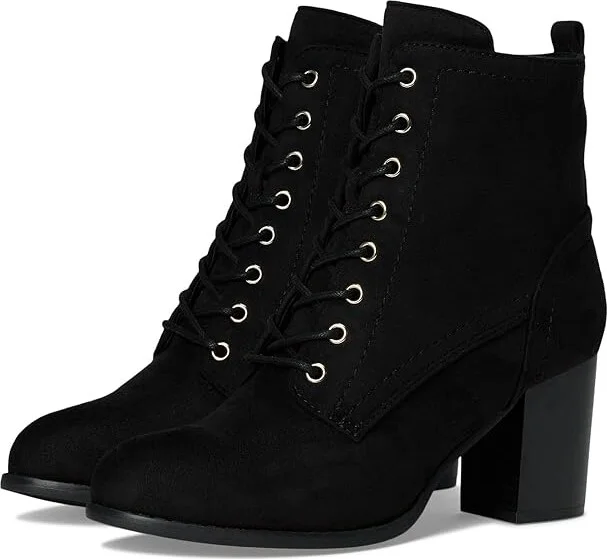 Journee Collection Baylor Bootie Women's Boots Black : 8 W, Suede