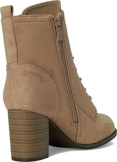 Journee Collection Baylor Bootie Women's Boots Taupe : 8 W, Suede - Image 4