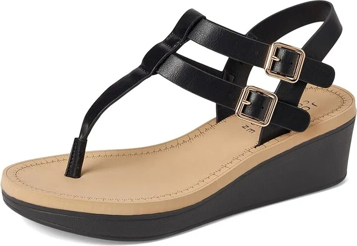 Journee Collection Bianca Women's Wedge Shoes Black : 8.5 M, Faux Leather - Image 5