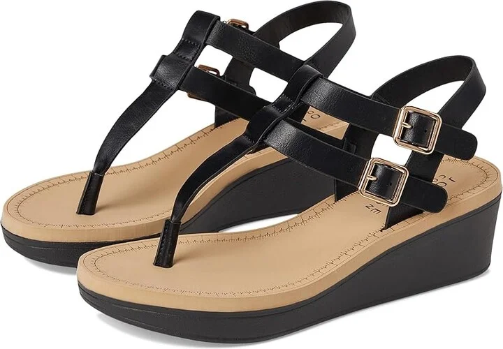 Journee Collection Bianca Women's Wedge Shoes Black : 8.5 M, Faux Leather