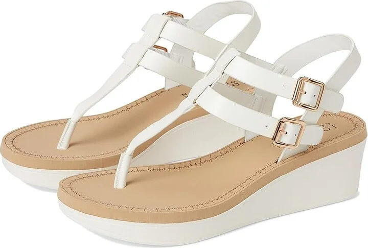 Journee Collection Bianca Women's Wedge Shoes White : 8.5 M, Faux Leather