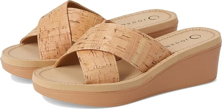Journee Collection Biara Women's Wedge Shoes Cork : 10 M, Faux Leather