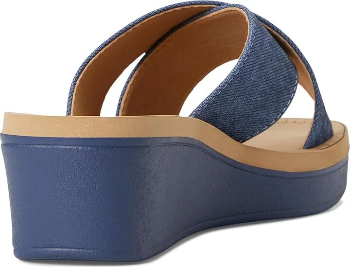 Journee Collection Biara Women's Wedge Shoes Denim : 12 M, Faux Leather - Image 4