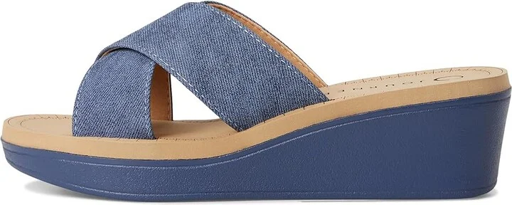 Journee Collection Biara Women's Wedge Shoes Denim : 12 M, Faux Leather - Image 6