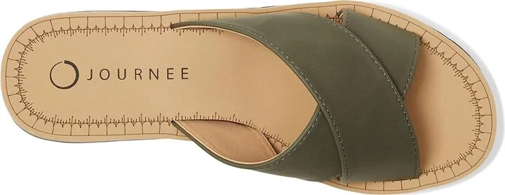 Journee Collection Biara Women's Wedge Shoes Olive : 8 M, Faux Leather - Image 2