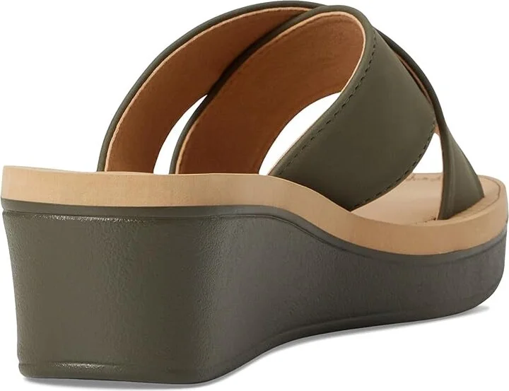 Journee Collection Biara Women's Wedge Shoes Olive : 8 M, Faux Leather - Image 4