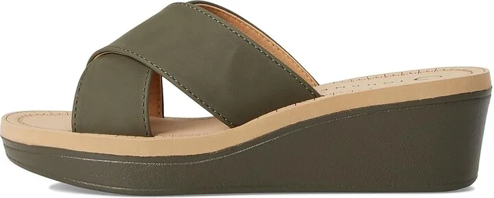 Journee Collection Biara Women's Wedge Shoes Olive : 8 M, Faux Leather - Image 6
