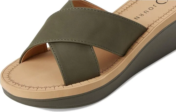Journee Collection Biara Women's Wedge Shoes Olive : 8 M, Faux Leather - Image 7