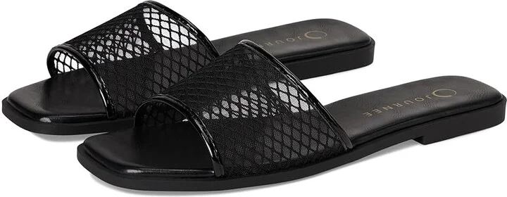 Journee Collection Breckley Women's Sandals Black : 7 M, Synthetic