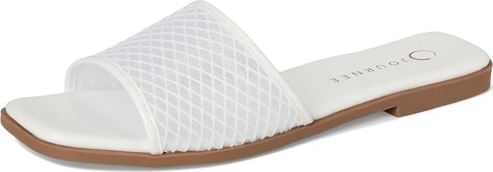 Journee Collection Breckley Women's Sandals White : 9 M, Synthetic - Image 5