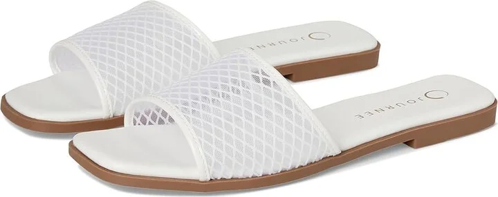 Journee Collection Breckley Women's Sandals White : 9 M, Synthetic