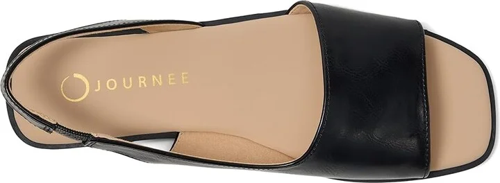 Journee Collection Brinsley Women's Sandals Black PU : 9.5 M, Leather - Image 2