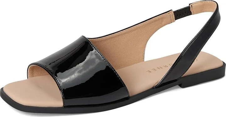 Journee Collection Brinsley Women's Sandals Patent/Black : 10 W, Leather - Image 5