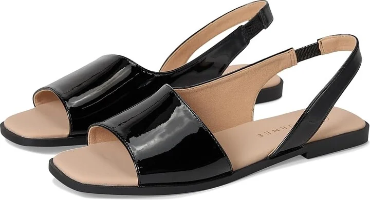 Journee Collection Brinsley Women's Sandals Patent/Black : 10 W, Leather