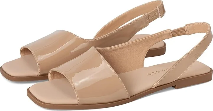 Journee Collection Brinsley Women's Sandals Patent/Nude : 10 M, Leather