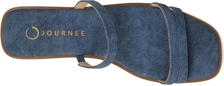 Journee Collection Brisa Women's Sandals Denim : 12 M, Faux Leather - Image 2