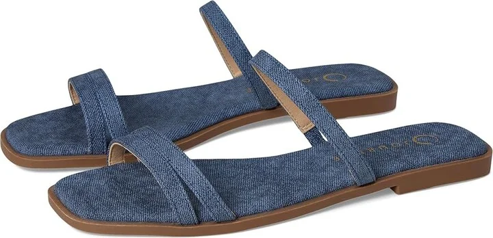 Journee Collection Brisa Women's Sandals Denim : 12 M, Faux Leather