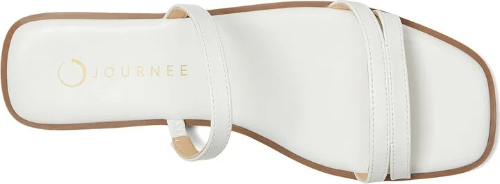 Journee Collection Brisa Women's Sandals White : 11 M, Faux Leather - Image 2