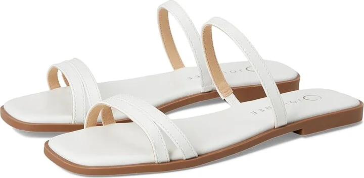 Journee Collection Brisa Women's Sandals White : 11 M, Faux Leather
