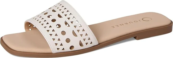 Journee Collection Brodie Women's Sandals Bone : 8 M, Synthetic - Image 5