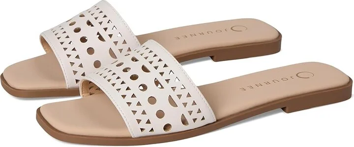 Journee Collection Brodie Women's Sandals Bone : 8 M, Synthetic