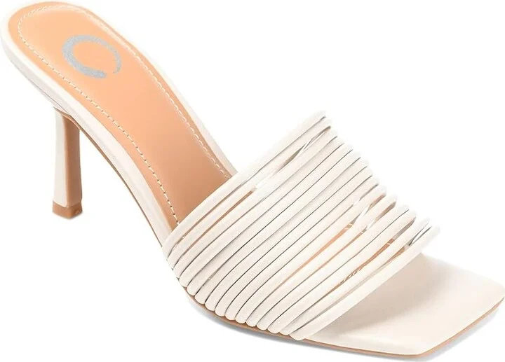 Journee Collection Calliope High Women's Heels Off-White : 12 M, Leather