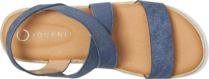 Journee Collection Caroline Women's Wedge Shoes Denim : 12 M, Synthetic - Image 2