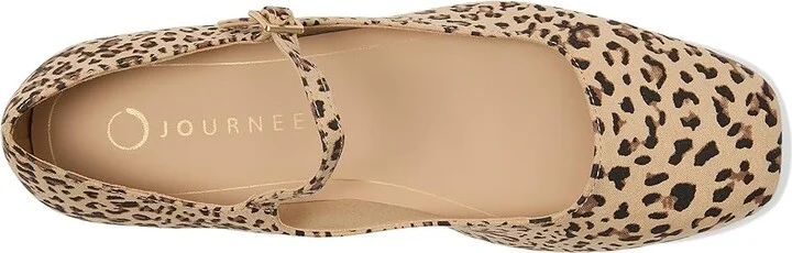 Journee Collection Carrie Flat Women's Dress Flat Shoes Leopard : 8 W, Suede - Image 2