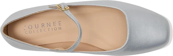 Journee Collection Carrie Flat Women's Dress Flat Shoes Silver : 6.5 M, Suede - Image 2