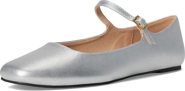Journee Collection Carrie Flat Women's Dress Flat Shoes Silver : 6.5 M, Suede - Image 5