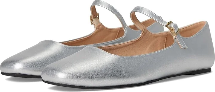 Journee Collection Carrie Flat Women's Dress Flat Shoes Silver : 6.5 M, Suede
