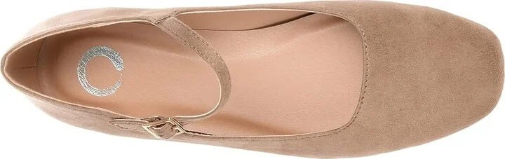 Journee Collection Carrie Flat Women's Shoes Taupe : 7 W, Faux Leather - Image 2