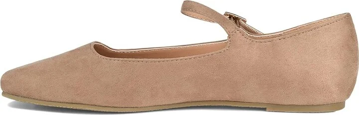 Journee Collection Carrie Flat Women's Shoes Taupe : 7 W, Faux Leather - Image 6