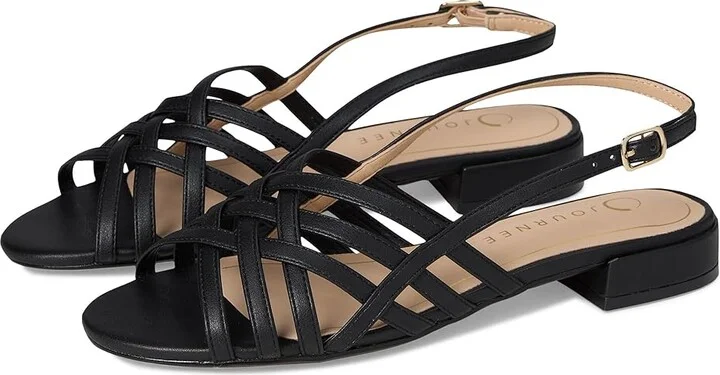 Journee Collection Cassandra Women's Sandals Black : 9 M, Synthetic