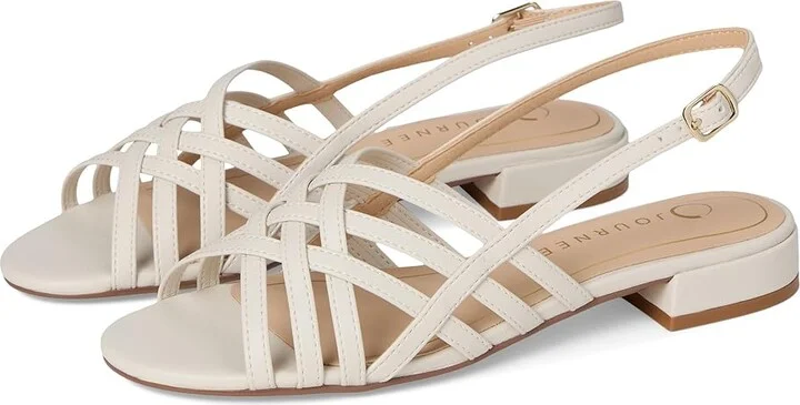 Journee Collection Cassandra Women's Sandals Bone : 7 M, Synthetic
