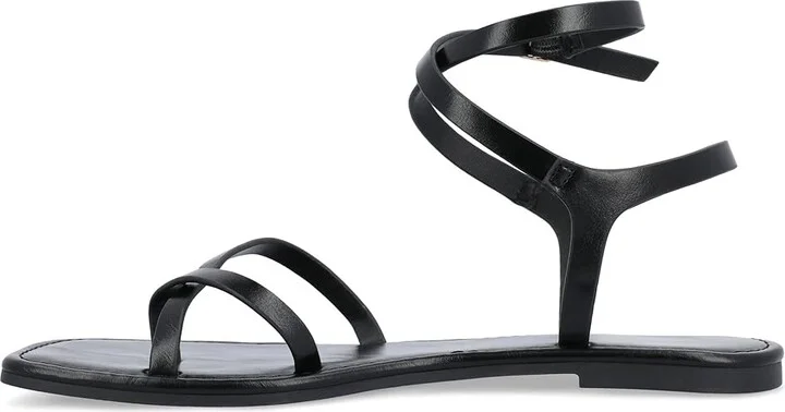 Journee Collection Charra Women's Sandals Black : 6.5 M, Synthetic - Image 5