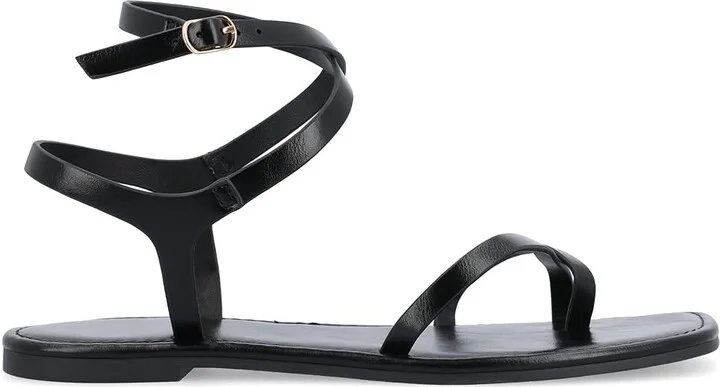 Journee Collection Charra Women's Sandals Black : 6.5 M, Synthetic - Image 6