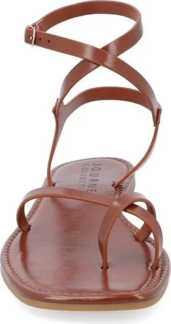 Journee Collection Charra Women's Sandals Cognac : 6 M, Synthetic - Image 3
