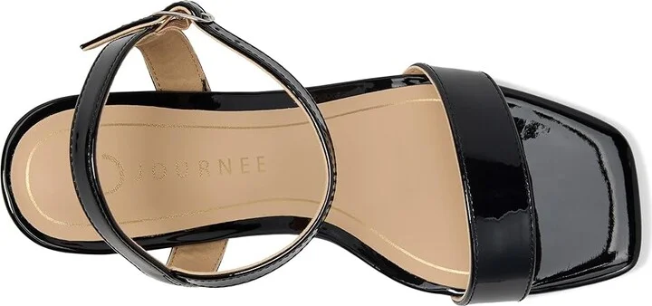 Journee Collection Clayr Women's Sandals Patent/Black : 8.5 M, Faux Leather - Image 2