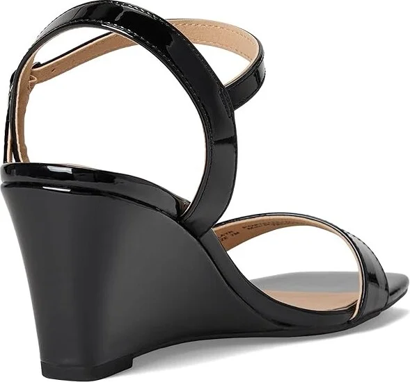 Journee Collection Clayr Women's Sandals Patent/Black : 8.5 M, Faux Leather - Image 4