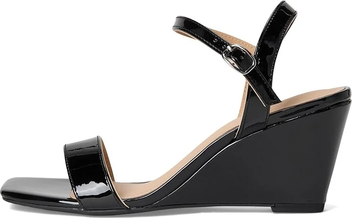 Journee Collection Clayr Women's Sandals Patent/Black : 8.5 M, Faux Leather - Image 6